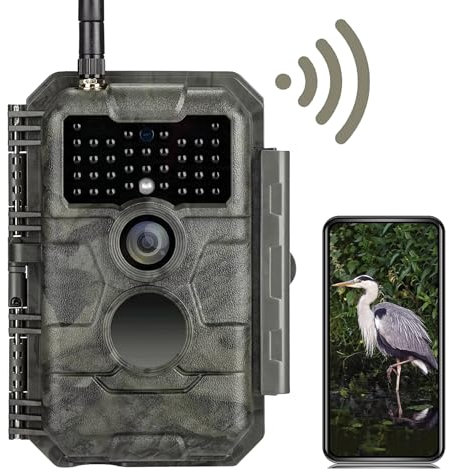 GardePro E6 Wildlife Camera, WiFi, 64MP 1296p H.264 Video, 110° View Angle, Trail Camera with Night Vision Motion Activated, Garden Camera Trap