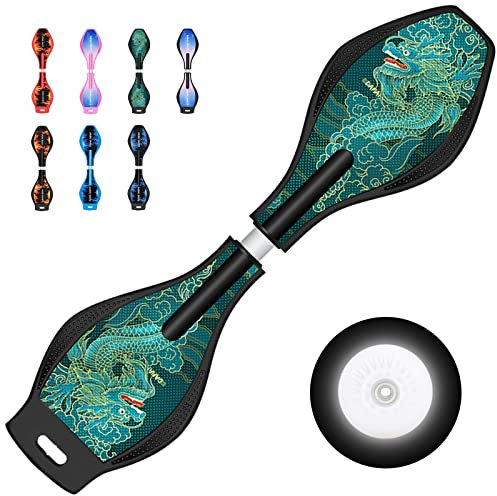 Bueuwe Waveboard Kinder ab 8 Jahre, Snakeboard mit ABEC-7 Kugellager, Skateboard mit Leuchtrolle, Streetsurfing Waveboards für Mädchen Junge und Jugendliche, Bis 100 kg, 86x23x9 cm,5