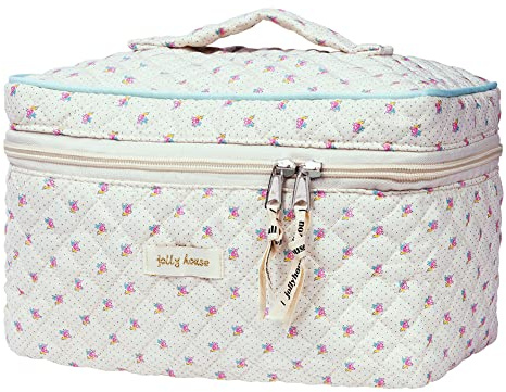 Aucuu Borsa da Toilette da Viaggio, Beauty Case da Viaggio, Borsa da Viaggio, Borsa Trucco Floreale, Trucco Pochette da Toilette, Trousse Trucchi Organizer per Cosmetici, per Donne e Ragazze