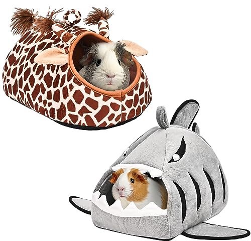 Avont 2 Pack Guinea Pig Bed House Hideout for Cage, Small Pet Washable Warm Sleep Bed for Dwarf Rabbits Chinchillas Hamsters Hedgehogs Ferrets Bearded Dragons and Rats -Animal