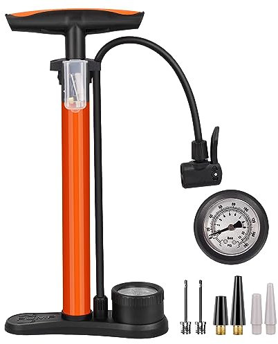 Fahrradpumpe Luftpumpe, Standpumpe Für Alle Ventile 11Bar/160 Psi, Hochdruck Mit Manometer, Standpumpe Für Rennrad, E Bike, Mountainbike, Fußball Ballpumpe Für Französisches Ventil