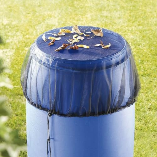 Rain Barrel Cover, Adjustable Bucket Mesh Covers Black, For Outdoor Garden Rain Buckets Barrels 60CM