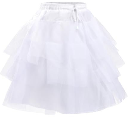 Mädchen Petticoat,3 Reifen Reifrock Krinoline Röcke & Skorts Petticoat Tutu Rock Kinder Unterrock Brautkleid für Brautjungfer Hochzeitsfeier 3-15 Jahre