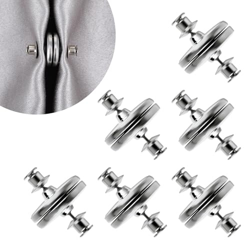 GEEHUA 6 Pcs Magnetic Curtain Clips, Curtain Magnets Closure Pins to Keep Curtain Closed Prevent Light Leaking Curtain Closure Button Buckle for Outdoor Indoor Drapes Home Bedroom Office