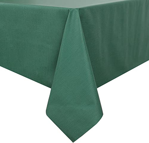 Romanstile Christmas Tablecloth 320 x 140 cm Oilcloth Tablecloth Outdoor Weatherproof Washable PVC Waterproof Linen Look Wax Tablecloth Garden Tablecloths for Party Camping Picnics Garden in Green