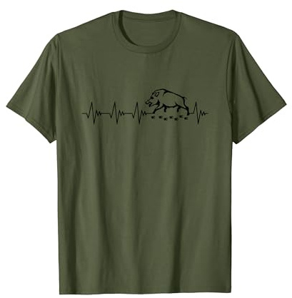 Caza de jabalíes Heartbeat Camiseta