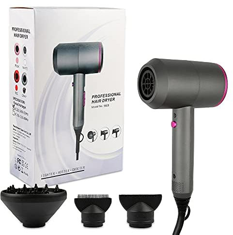 CASAMAA Professional Ionic Hair Dryer Powerful AC Motor Quick Drying with 2 Speed 3 Heat Setting, Cool Shot Button with 1 Diffuser & 2 Concentrator, Hairdryers for Women Man