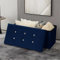 AKH HOUSEWARE 76 x 38cm Ottoman Storage Box with Lid Foot Bedside Stool for Bed Room, Living Room Furniture Velvet Storage Bench Toy Storage Box Ottoman Stool Seat (Navy Blue, 38 x 76 cm)