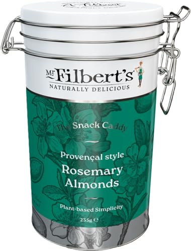 Mr Filbert’s Provençal Rosemary Almonds – 235g Sharing Bag | Gourmet Roasted Almonds with French Herbs | Vegan & Gluten Free