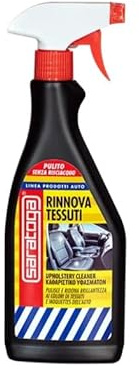 SARATOGA Rinnova Tessuti Auto, Detergente Liquido Profumato Freschezza Marina per Sedili e Moquette, Pulisce a Fondo, Ravviva i Colori e Dona Brillantezza agli Interni Auto, 500 ml