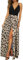 Newshows Sommerkleid Damen Lang Maxikleid Sommer V Ausschnitt Kleid Schlitz Freizeitkleid Elegant für Hochzeitsgast(Leopard 01,X-Groß)