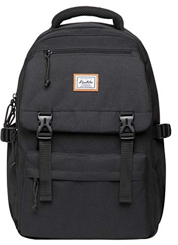 KAUKKO Schöner und durchdachter Rucksack mit Laptopfach für 15 Zoll Schule Uni 22L, Schwarz Jnl-ks23-03, one size, Tasche