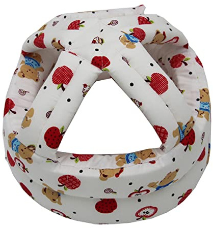 Weißer Bär Baby-Schutzhelm - Kleinkind verstellbarer Schutzhelm Hut, weicher Säuglingsschutz-Sicherheitshut, Baby-Kopfschutzmütze zum Gehen, Krabbeln