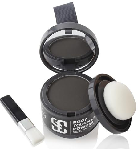 Ansatzpuder, Haar-Concealer Haarverdichtung für Frauen und Männer, Haaransatz Ausbessern & Kaschiert Sofort Haarausfall,Touch Up Haarpulver für dünnes Haar für Frauen (Schwarz, 4g)