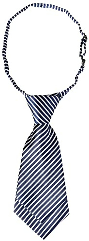 Elerevyo Cute Uniform Tie, Pretied Knot, Colorful Striped Short Ties for Women School Casual One Size Blue White
