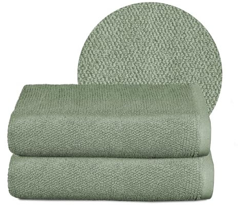 BEAUTEX Handtuch-Set Premium Frottier Sets Made in Europe, 100% Baumwolle 550g/m², Oeko-TEX Zertifiziert (Set: 2 Handtücher - 50x100 cm in Eisberg-grün)