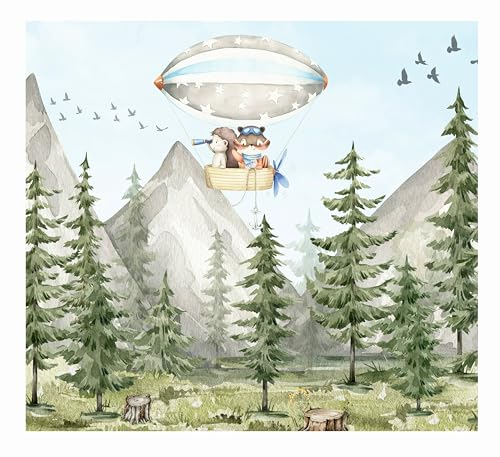 Fototapete kinderzimmer Waldtiere - Tierfreunde im Wald - Foto Vliestapete Motiv Kinder Kinderzimmer Tapeten Tierfreunde im Wald, Vliestapete, FZL18