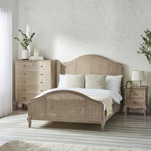 Julian Bowen Fleur Rattan Bed 150Cm - Light Oak