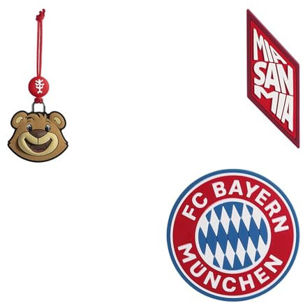 Step by Step Magic Mags FC Bayern „Mia san Mia“, 3-teilig, 2 Magnet-Applikationen und 1 Anhänger, Fußball, MIA SAN MIA, FC Bayern - Logo, passend zum Schulranzen oder Vorschulrucksack