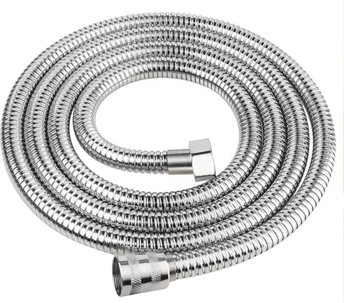 Duschschlauch 1,50 m, Edelstahl-Ersatzbrauseschlauch, 360° frei drehbar, verdrehsicher, einfache Montage, Schraubengröße G1/2, Länge 1,5 m (5.9 ft), silber, explosionsgeschützt, auslaufsicher