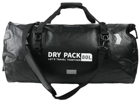 Bolsa Moto Para Asiento Trasero de 80 Litros, Correa Hombro, Ideal para Motocicletas, Senderismo, Ciclismo, Camping, Al Aire Libre, Kayak