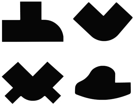 Tarjeta de peluquero de 4 formas para cortar el cabello, tarjeta de línea capilar en spray de peluquería, herramienta de modelado de barba, juego de herramientas de diseño (paquete de 4)