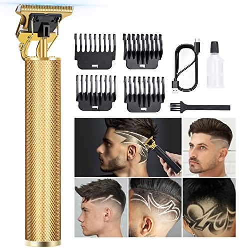 Professional Beard Trimmer, Cordless Rechargeable Hair Trimmer for Men,T-Blade Hair Clippers,Hair Cutting Kit with Guide Combs