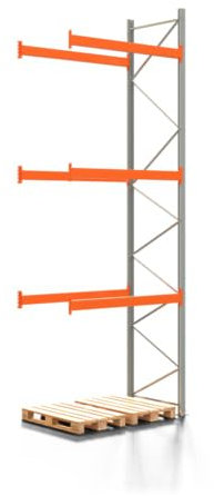 REGALWERK Palettenregal Artus - Anbauregal mit 4 Ebenen - Fachlast 3.000 kg - 5.500 x 1.985 x 1.100 mm (HxBxT) - Schwerlastregal