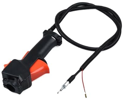 Rynplex Interrupteur universel de poignée d'accélérateur for tondeuse à gazon, avec câble, débroussailleuse, accessoires réparation Interrupteur d'accélérateur du moteur de tondeuse