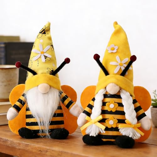 SKIKHN Ape gnomo primaverile, 2 pezzi, decorazione primaverile, gnomo irlandese, decorazione primaverile, accessorio per la casa e la cucina