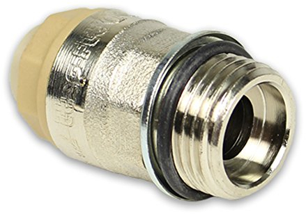 Messing Steckfitting für Kupferrohr Übergang vernickelt mit Außengewinde, selbstdichtend mit O-Ring [12mm - 1/2'']