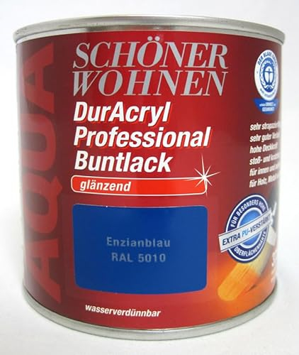 DurAcryl Buntlack Professional 375 ml Enzianblau Glänzend Schöner Wohnen