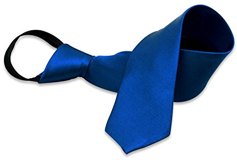 Aurya Solid Color Boys Tie, Polyester Satin Pre-tied Necktie with Adjustable Zipper for Kids Age 8–12, Wedding, School & Graduation