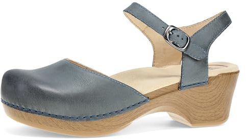 Dansko Women's Sam Sandal, 6.5-7 US, 37 EU, Denim Burnished Nubuck