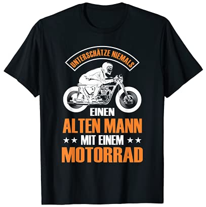 Herren Unterschätze niemals einen alten Mann mit einem Motorrad T-Shirt