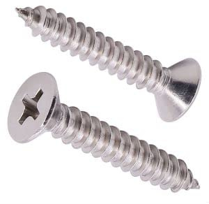 #8 x 7/8 Phillips Flat Head Sheet Metal Screws 304 Stainless Steel 100Pk