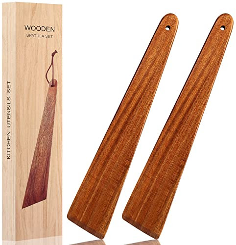 LorisArm 12″ Teak Wooden Spatula, Kitchen Spatula Turner, Egg Scraper, Flat Wooden Turner, Wood Cooking Utensil, Wood Flipper, Kitchen Spatulas for Flipping, Serving, Scraping & Turning.