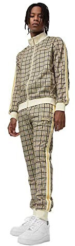 Lonsdale Herren Seabrook Tracksuit, Yellow/Brown/Ecru, M