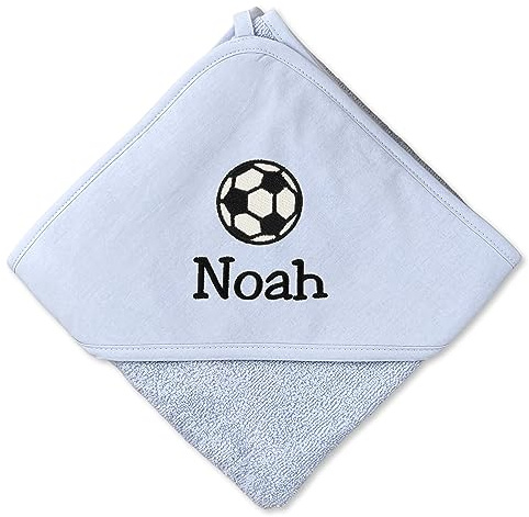 upstitch studio Asciugamano con cappuccio (100 x 100 cm) per bambini con nome personalizzato in 100% cotone, asciugamano per bambini e asciugamano per bambini