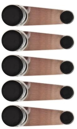 5 Tope puerta con retenedor giratorio - Retenedor puerta - Sujeta puertas suelo adhesivo - Tope puertas suelo - Tope retenedor de puertas, Retenedor puerta con 360 grado de giratorio (Negro)