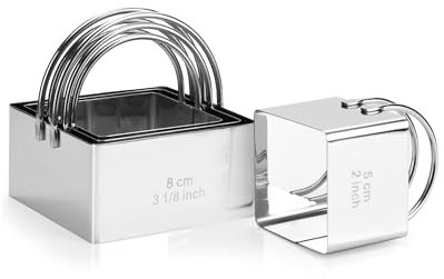 BS-VOG Emporte-pièces Carrés 4 Pièces/Set, Découpoirs en Acier Inoxydable avec Poignées, Emporte Piece Patisserie avec Mesures Précises, Accessoires Professionnels pour la Découpe de Pâte