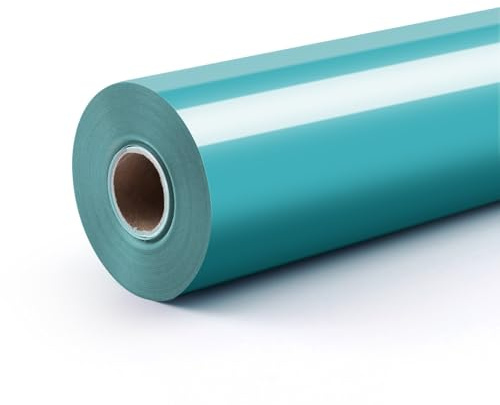 LOKLIK Aqua Blue Heat Transfer Vinyl Roll, 30.5 x 180cm - Iron-On HTV for T-Shirts & Fabrics - Durable Machine Washable Craft Vinyl for Use with Heat Press Machines