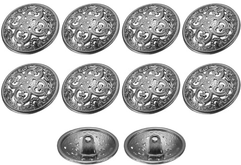 sourcing map 10pcs 40L Metal Round Hollow Sewing Buttons 25mm 1 Zinc Alloy Clothes Craft Replacement Button for Men Women Coat Uniform Shirt Suit, Black