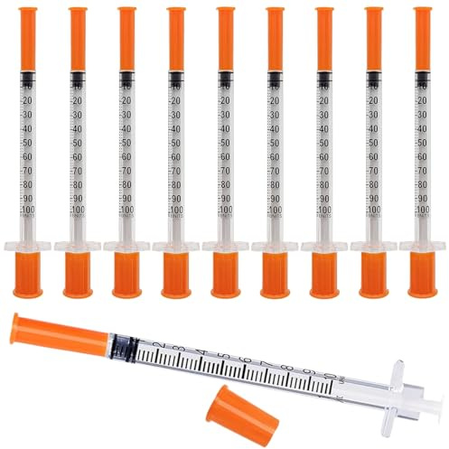 10-pack 1 ml 31G 8 mm dispensermätverktyg, flera användningsområden plastspruta Laboratorietillbehör, individuell förpackning
