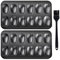 Rixotix 2PCS 12 Cup Carbon Steel Shell Shape Madeline Trays, Madeleines Baking Tray with Silicone Brush, Nonstick Heavy Duty Cookie Cake Scone Pan Baking Mold for Oven Baking