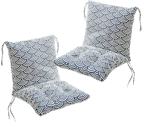 Générique Lot de 2 Coussins de Chaise avec Dossier, Coussin d'assise et Coussin de Dossier 40x80 cm - extérieur et intérieur (A)
