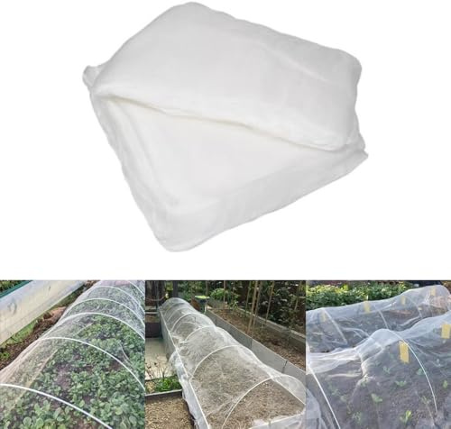 Red de Protección Vegetal 3x10m Blanco Malla Fina Anti-Insectos y Antipájaros para Jardín Invernadero Plantas Verduras y Frutas (3x10m)