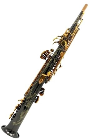 Professionell Saxofon Professionell Hals Inbyggd I Sopransaxofon Svart Nickelguld Med Läderfodral