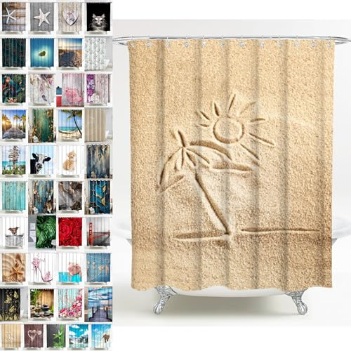 Sanilo Duschvorhang, viele schöne Duschvorhänge zur Auswahl, hochwertige Qualität, inkl. 12 Ringe, wasserdicht, Anti-Schimmel-Effekt (Sunshine)