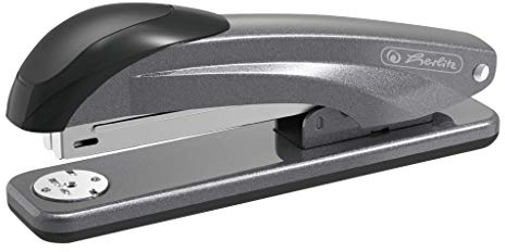 herlitz 50025473 Heftapparat aus Metall, für Klammern No.24/6, anthrazit metallic, 1 Stück